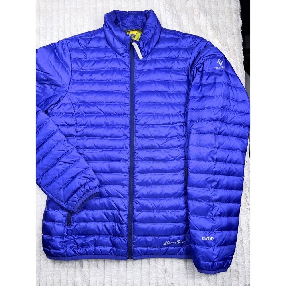 Eddie Bauer Travex Women EB700 Down Puffer‎ Jacket Blue Zip Lightweight XS